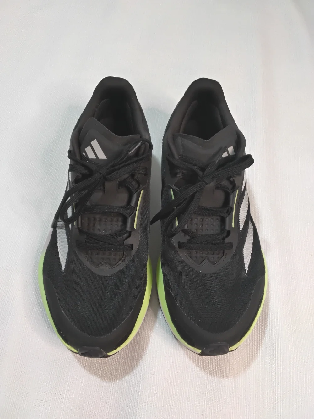 adidas Duramo Speed Black and Neon Green Athletic Running Shoes Mens Sz 8.5.